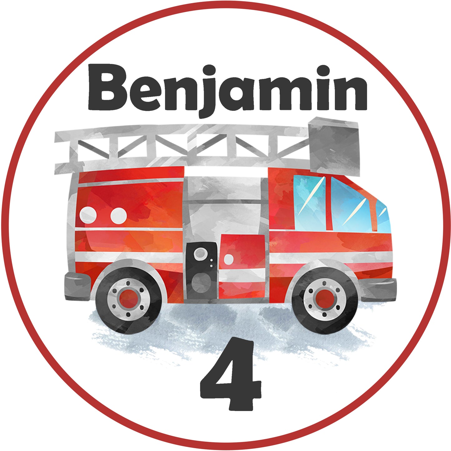 Tortenaufleger Feuerwehrauto personalisierbar