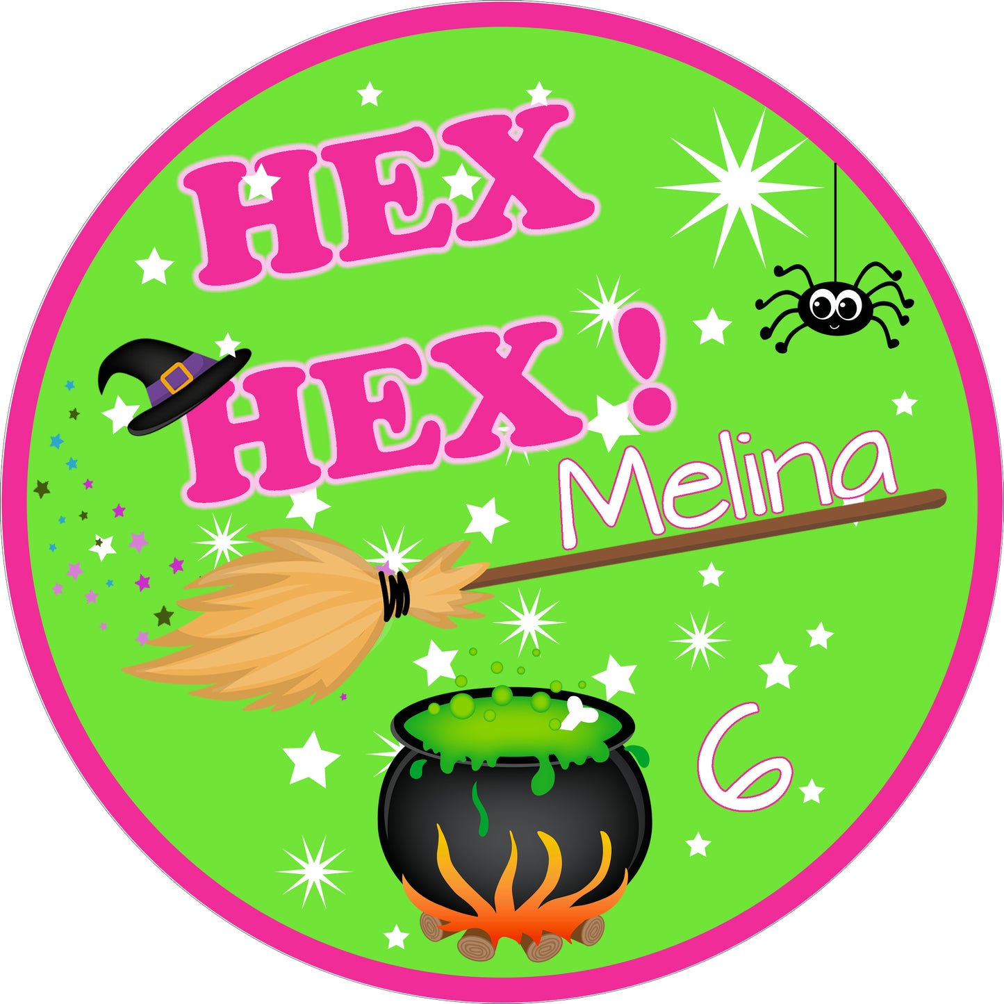 Tortenaufleger Hex Hex personalisierbar