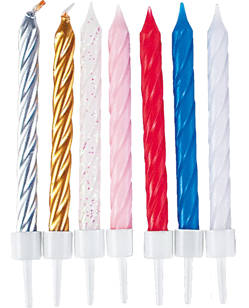 10 Kuchenkerzen mit Halter