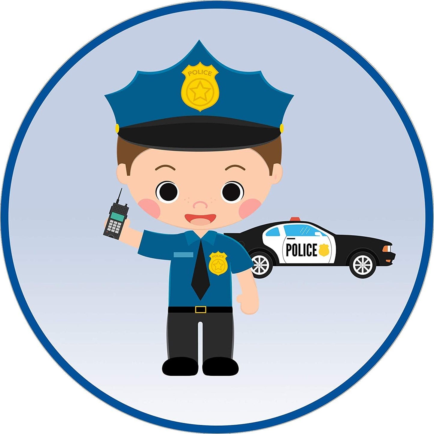 Tortenaufleger Polizist mit Auto - Tolle-Tortenaufleger