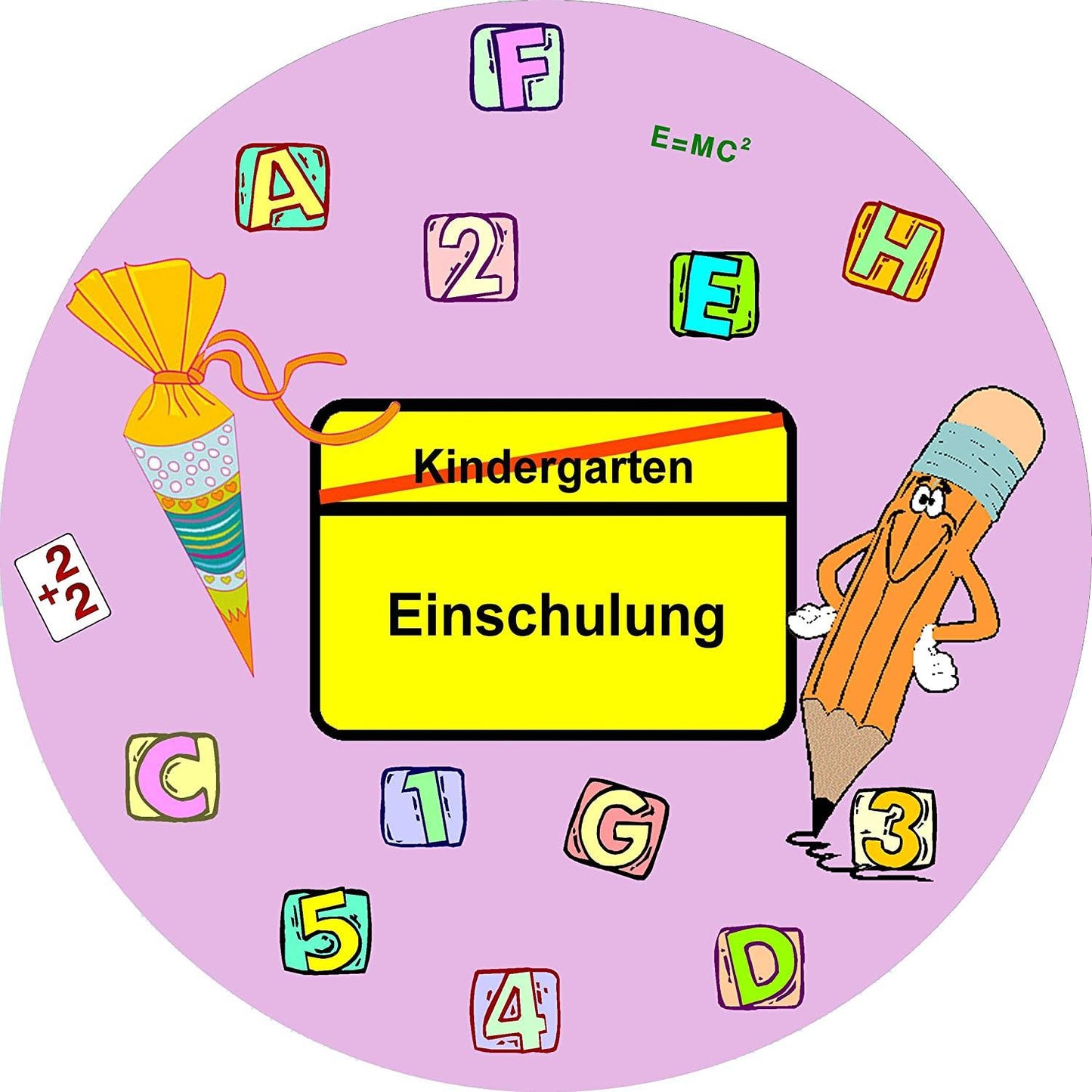 Tortenaufleger Einschulung Rosa - Tolle-Tortenaufleger