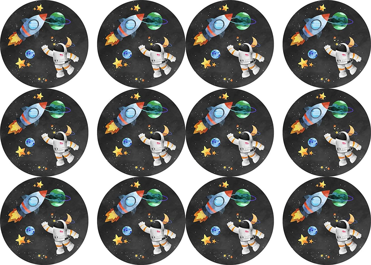Muffinaufleger Astronaut - 12 Stück ausgestanzt - Tolle-Tortenaufleger