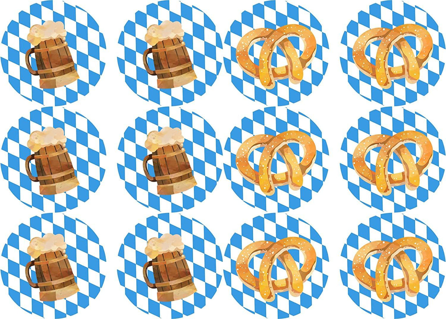 Muffinaufleger Brezen und Bier - 12 Stück ausgestanzt - Tolle-Tortenaufleger