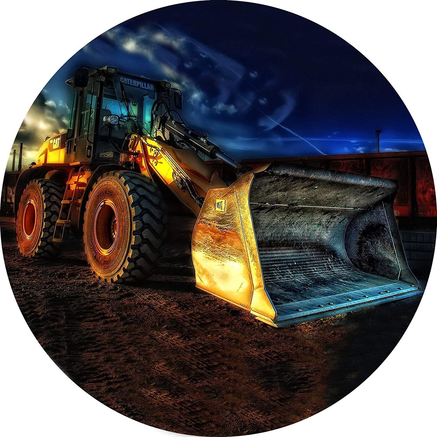 Tortenaufleger Bagger bei Nacht - Tolle-Tortenaufleger