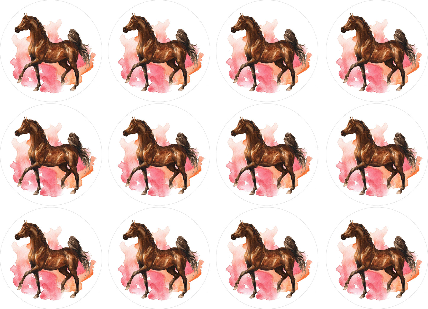 Muffinaufleger Pferd Araber- 12 Stück ausgestanzt