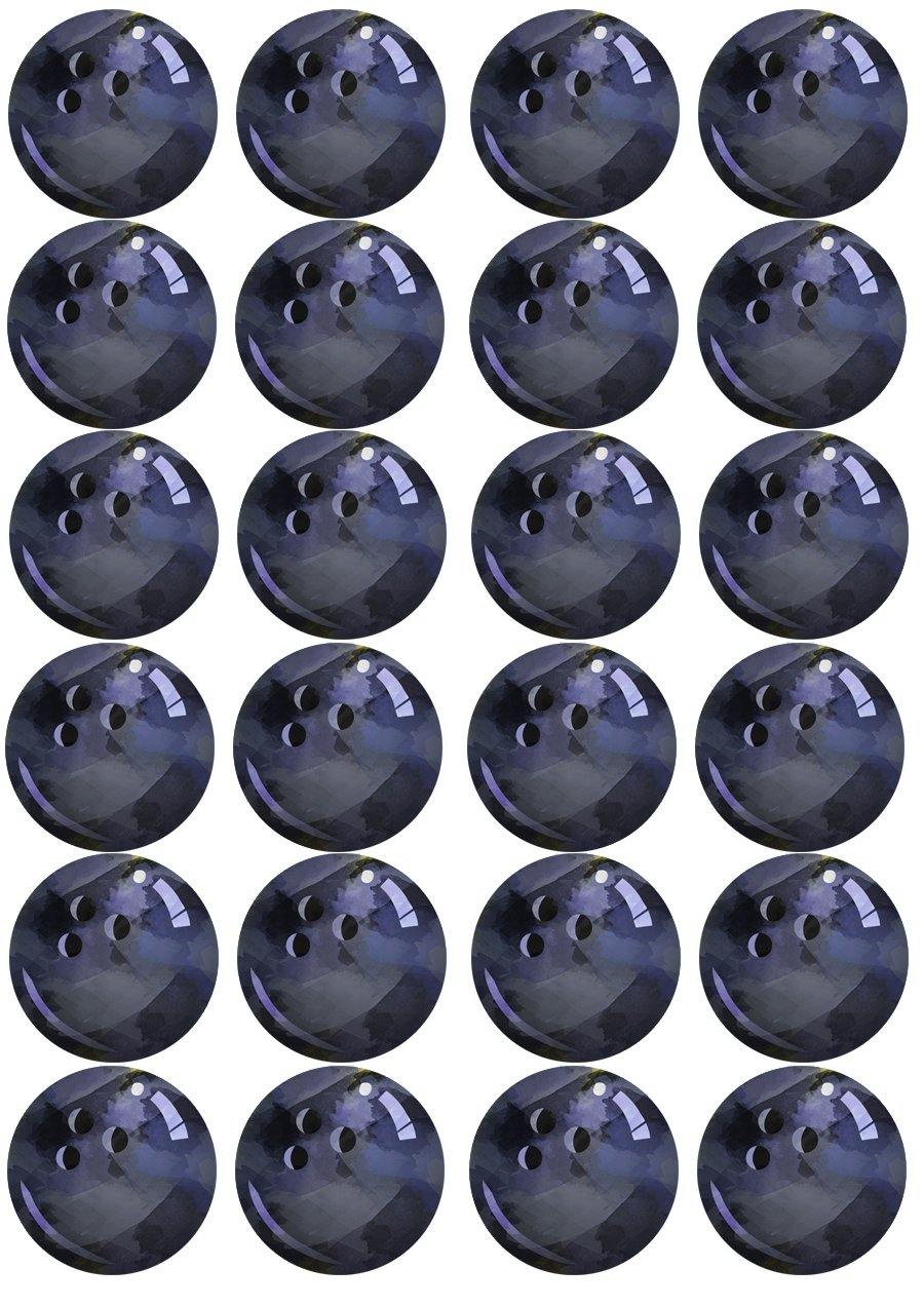 Muffinaufleger Bowling - 24 Stück zum Selbstausschneiden - Tolle-Tortenaufleger