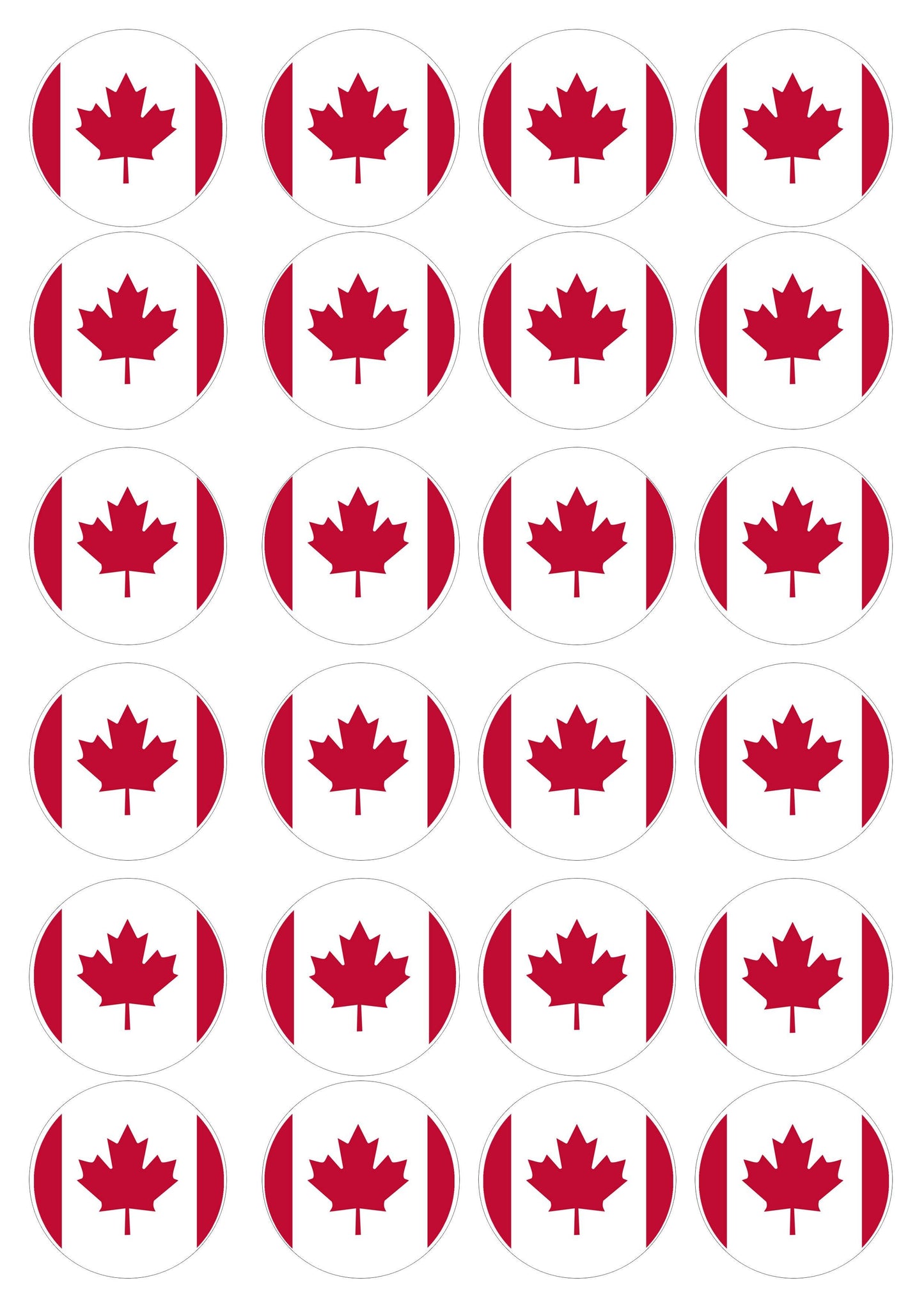 Muffinaufleger Kanada - 24 Stück zum Selbstausschneiden - Tolle-Tortenaufleger