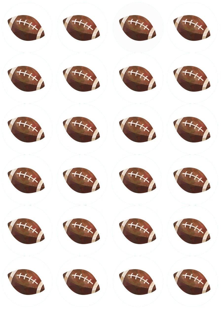 Muffinaufleger Football - 24 Stück zum Selbstausschneiden - Tolle-Tortenaufleger