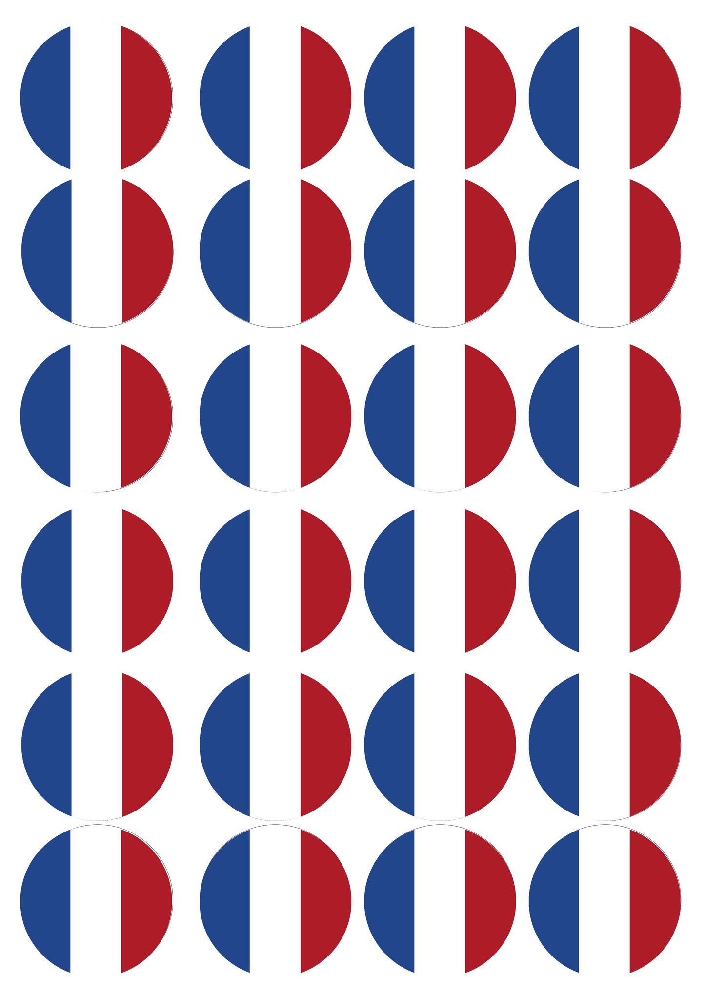 Muffinaufleger Frankreich - 24 Stück zum Selbstausschneiden - Tolle-Tortenaufleger