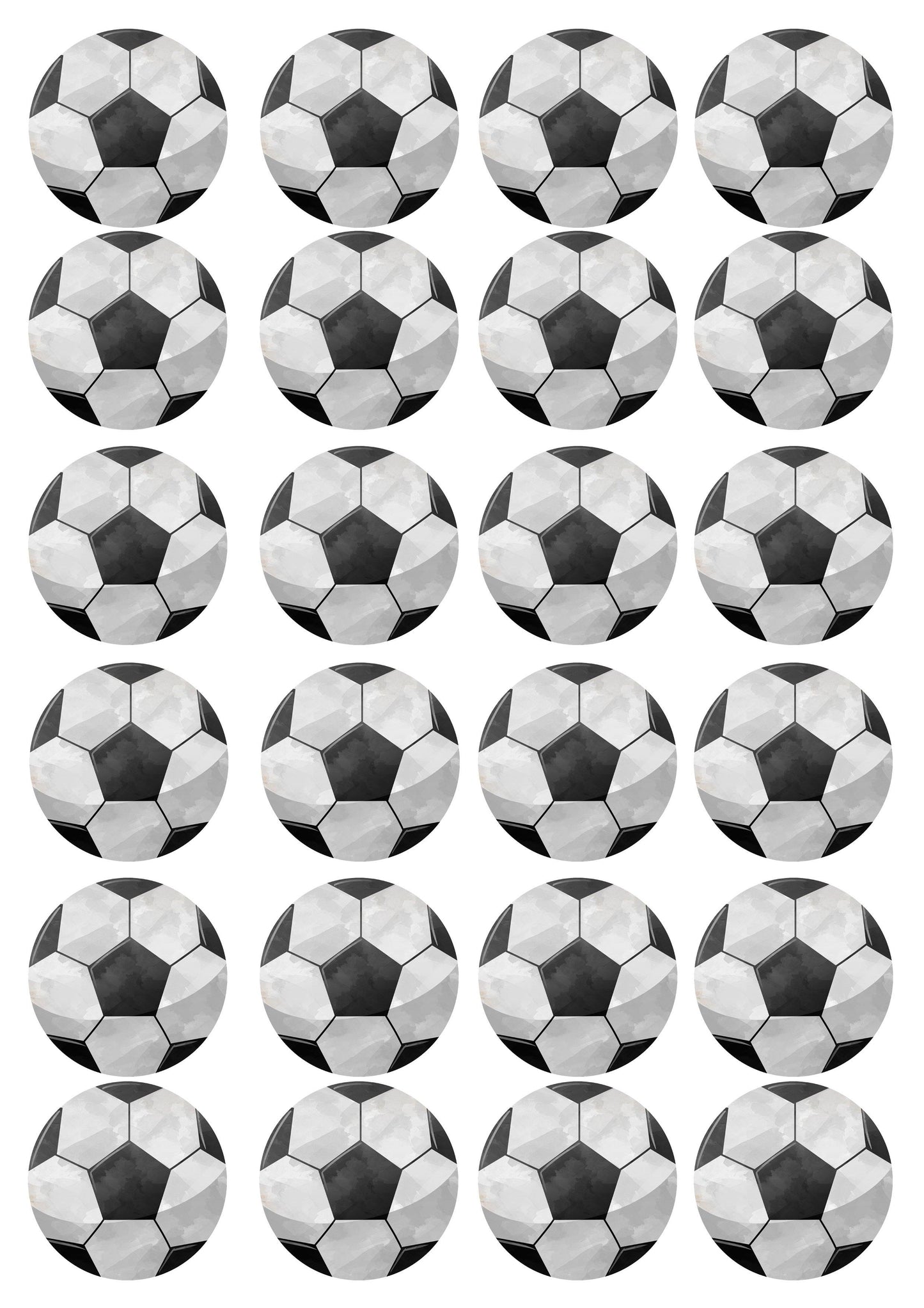 Muffinaufleger Fußball - 24 Stück zum Selbstausschneiden - Tolle-Tortenaufleger