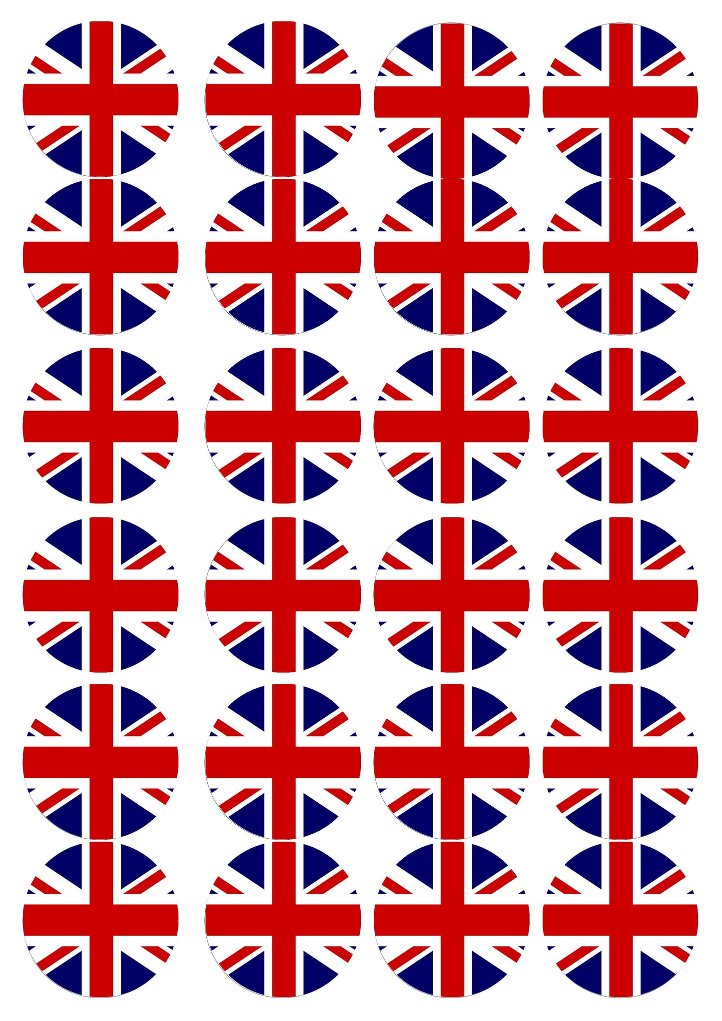 Muffinaufleger Großbritannien - 24 Stück zum Selbstausschneiden - Tolle-Tortenaufleger