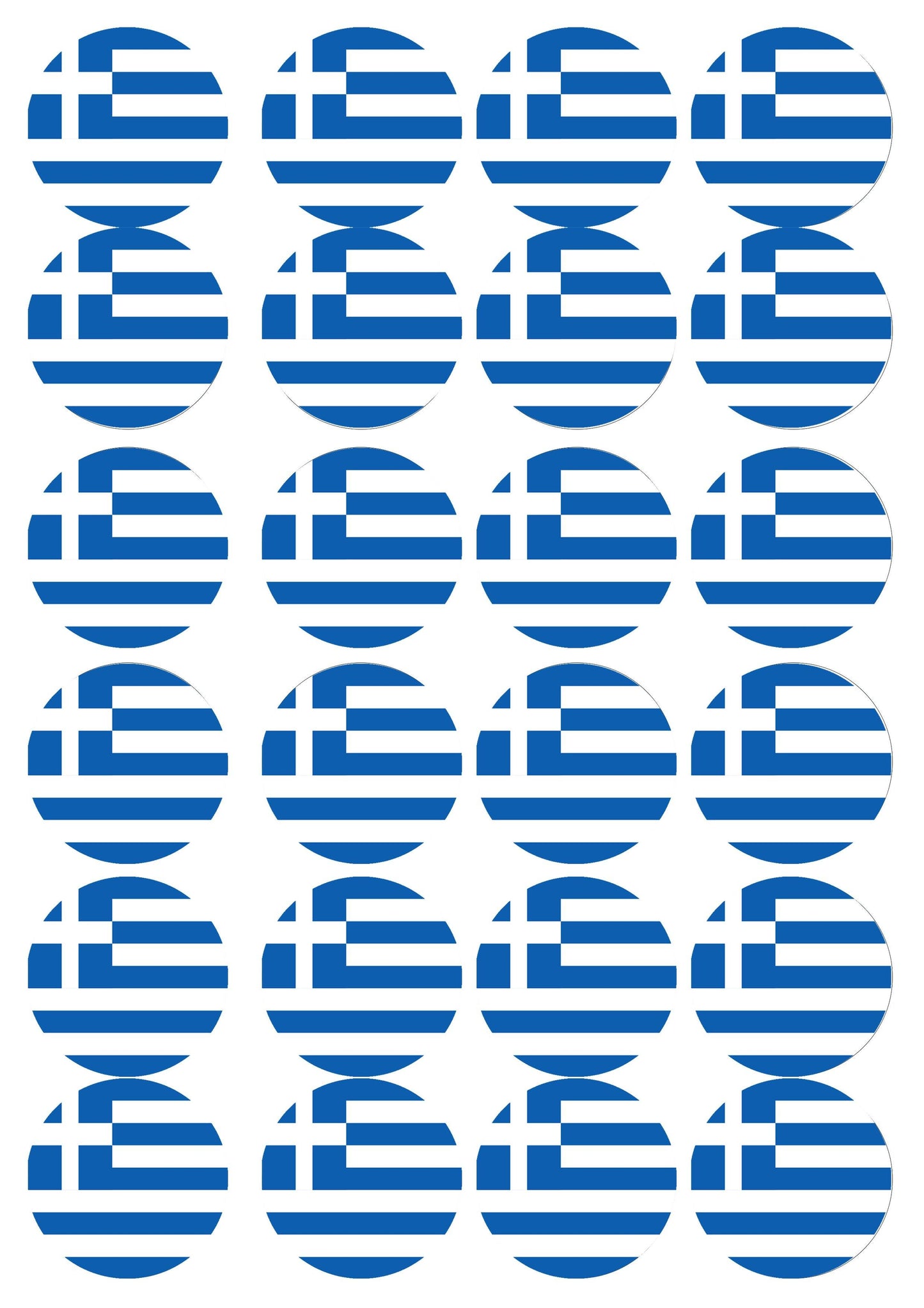 Muffinaufleger Griechenland - 24 Stück zum Selbstausschneiden - Tolle-Tortenaufleger