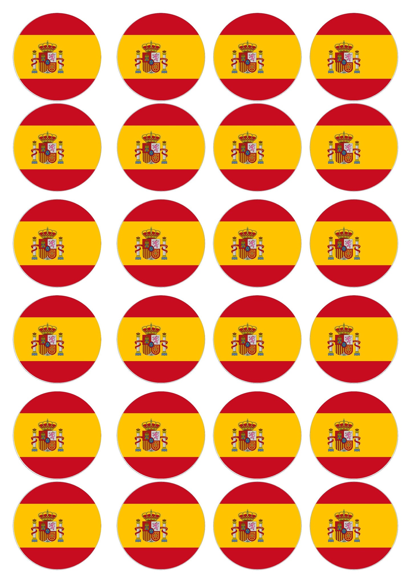 Muffinaufleger Spanien - 24 Stück zum Selbstausschneiden - Tolle-Tortenaufleger