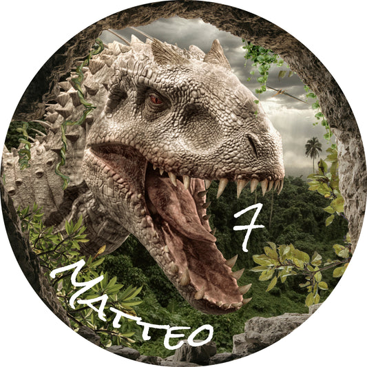 Tortenaufleger Dinosaurier Höhle personalisierbar