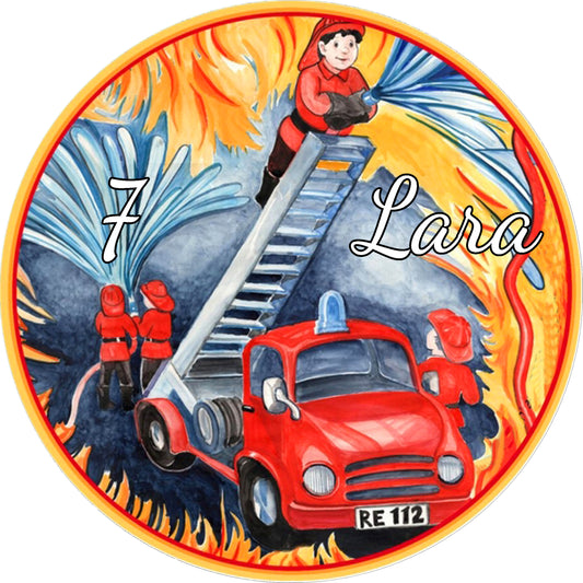 Tortenaufleger Feuerwehr personalisierbar