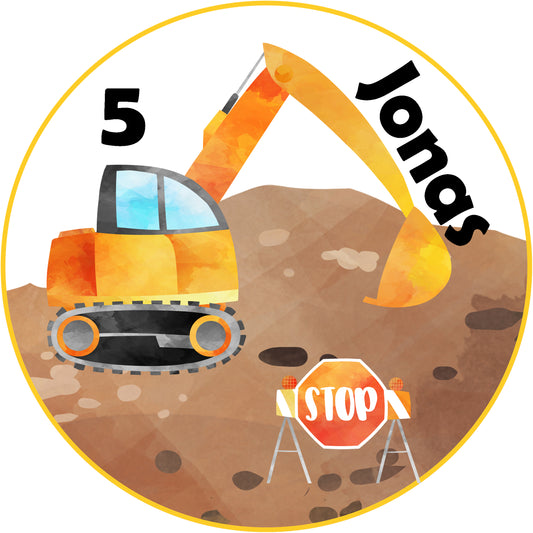 Tortenaufleger Baustelle personalisierbar