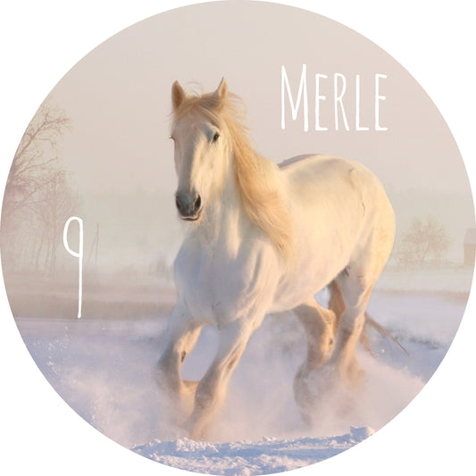 Tortenaufleger Pferd im Schnee personalisierbar