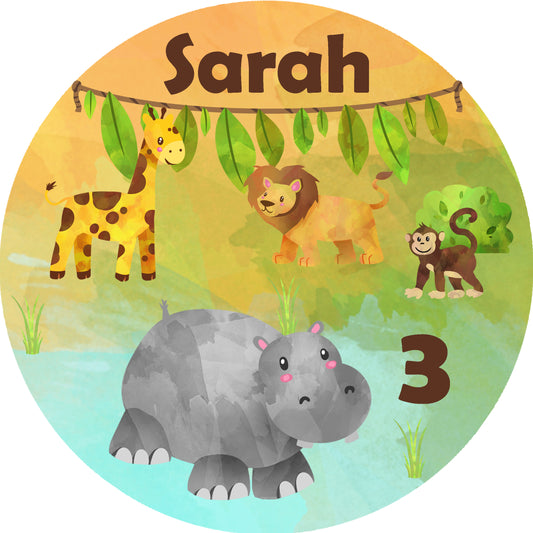 Tortenaufleger Safari personalisierbar