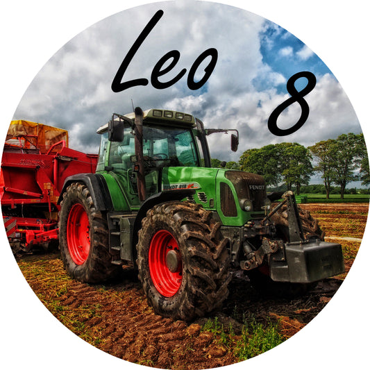 Tortenaufleger Traktor auf Feld personalisierbar