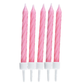 10 Kuchenkerzen (rosa) mit Halter