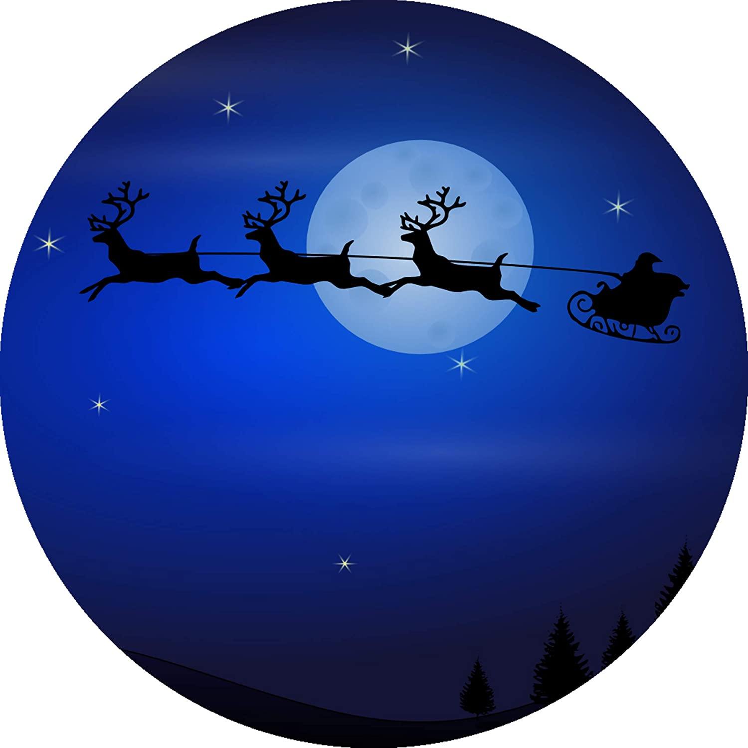 Tortenaufleger Weihnachtshimmel mit Schlitten und Rentieren - Tolle-Tortenaufleger