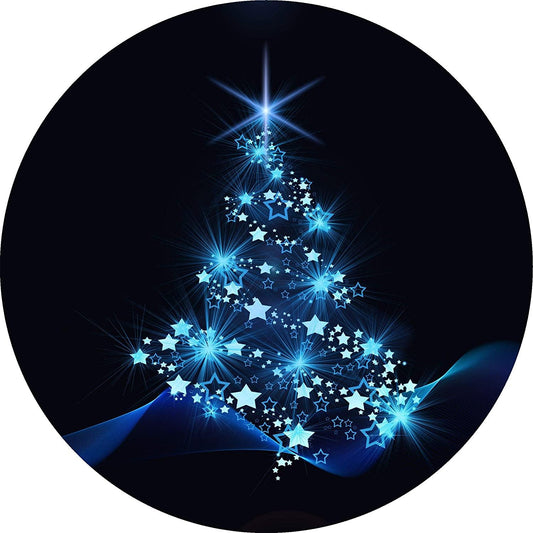 Tortenaufleger Weihnachtsbaum in Blau - Tolle-Tortenaufleger