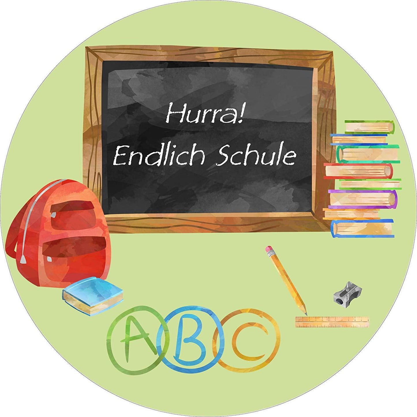Tortenaufleger "Hurra Endlich Schule" - Tolle-Tortenaufleger