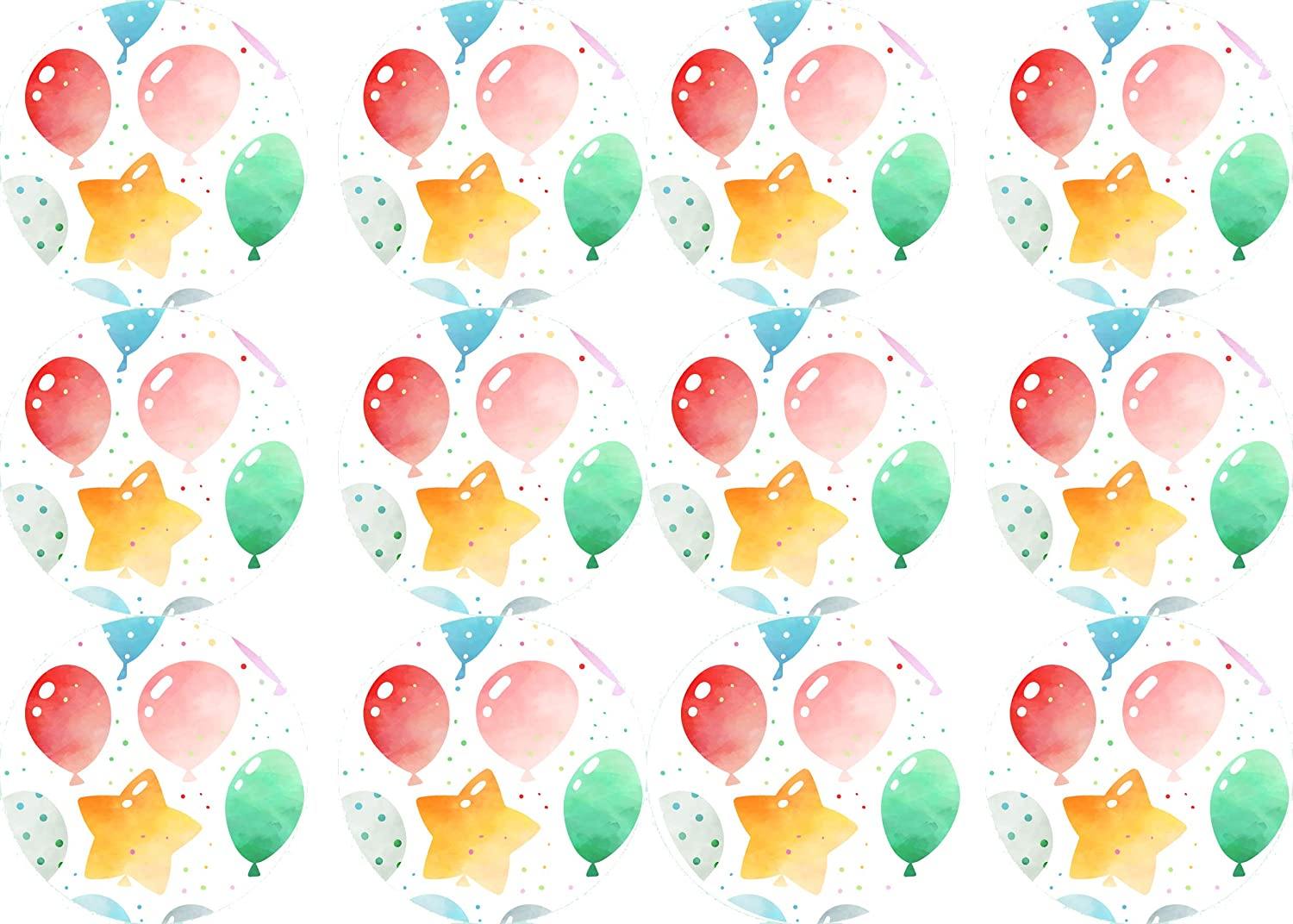Muffinaufleger Ballons - 12 Stück ausgestanzt - Tolle-Tortenaufleger