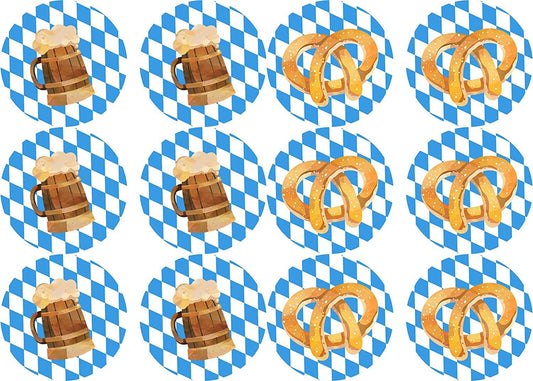 Muffinaufleger Brezen und Bier - 12 Stück ausgestanzt - Tolle-Tortenaufleger