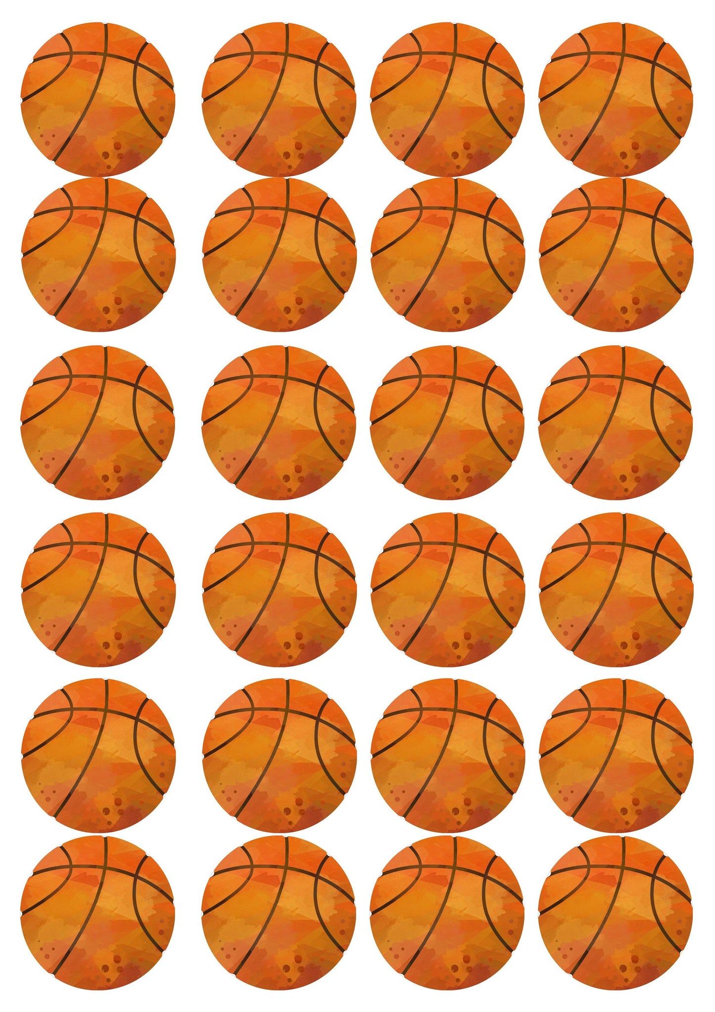 Muffinaufleger Basketball - 24 Stück zum Selbstausschneiden - Tolle-Tortenaufleger