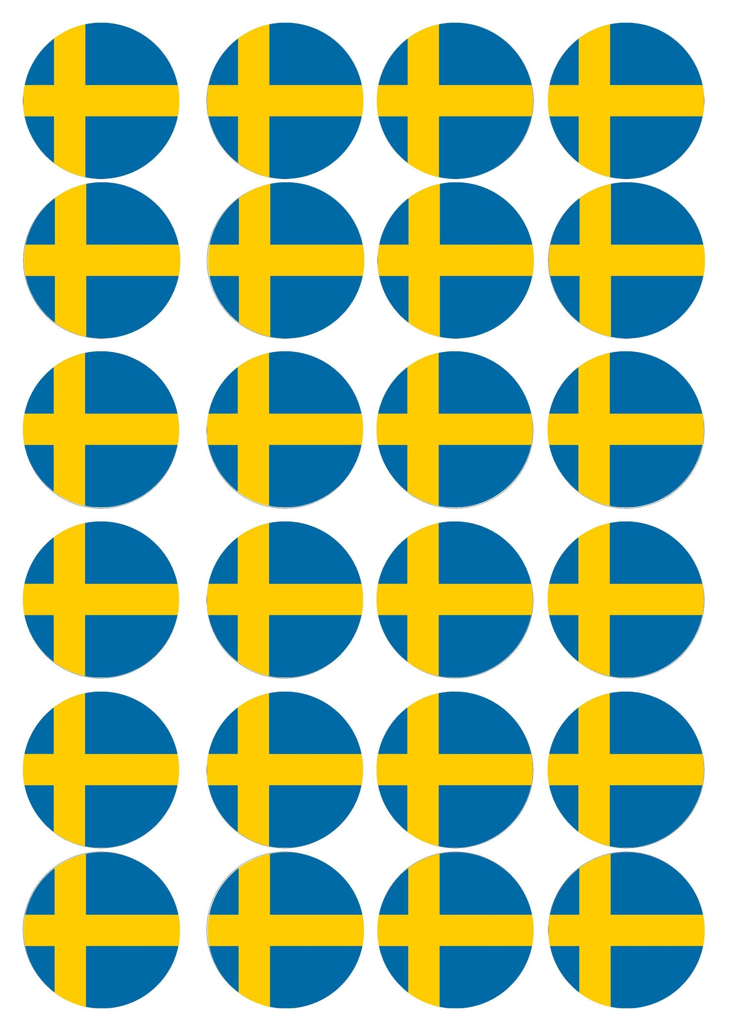 Muffinaufleger Schweden - 24 Stück zum Selbstausschneiden - Tolle-Tortenaufleger