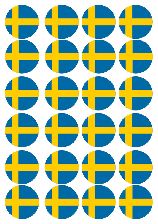 Muffinaufleger Schweden - 24 Stück zum Selbstausschneiden - Tolle-Tortenaufleger