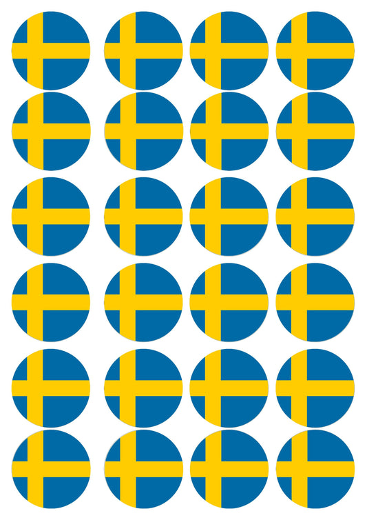 Muffinaufleger Schweden - 24 Stück zum Selbstausschneiden - Tolle-Tortenaufleger