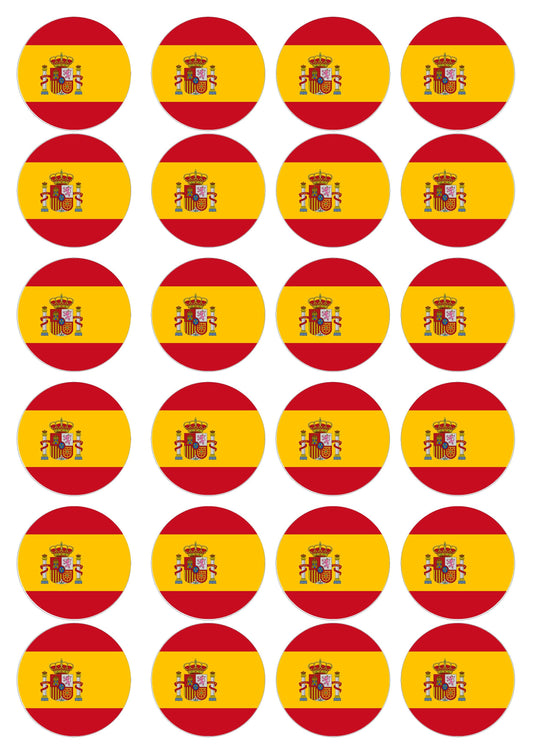 Muffinaufleger Spanien - 24 Stück zum Selbstausschneiden - Tolle-Tortenaufleger