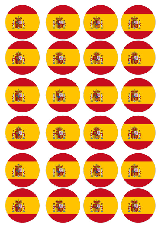Muffinaufleger Spanien - 24 Stück zum Selbstausschneiden - Tolle-Tortenaufleger