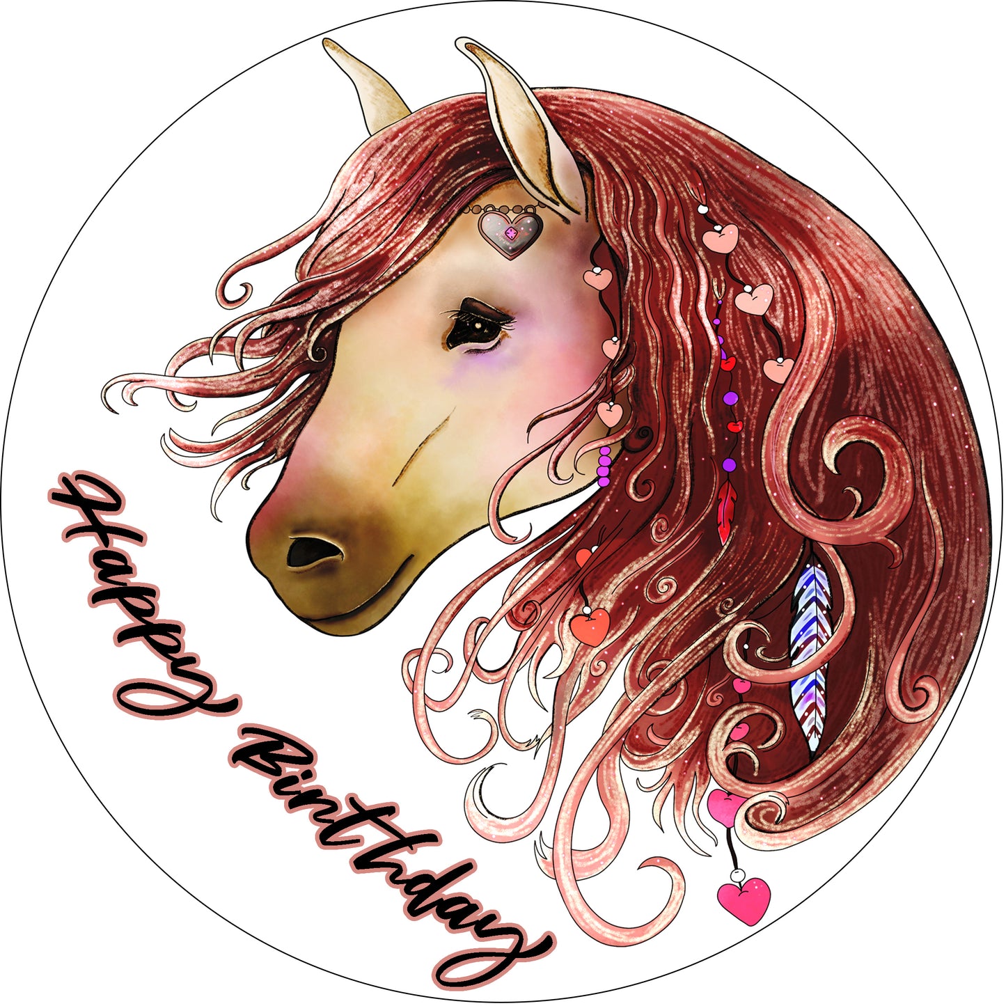 Tortenaufleger Pferd Happy Birthday