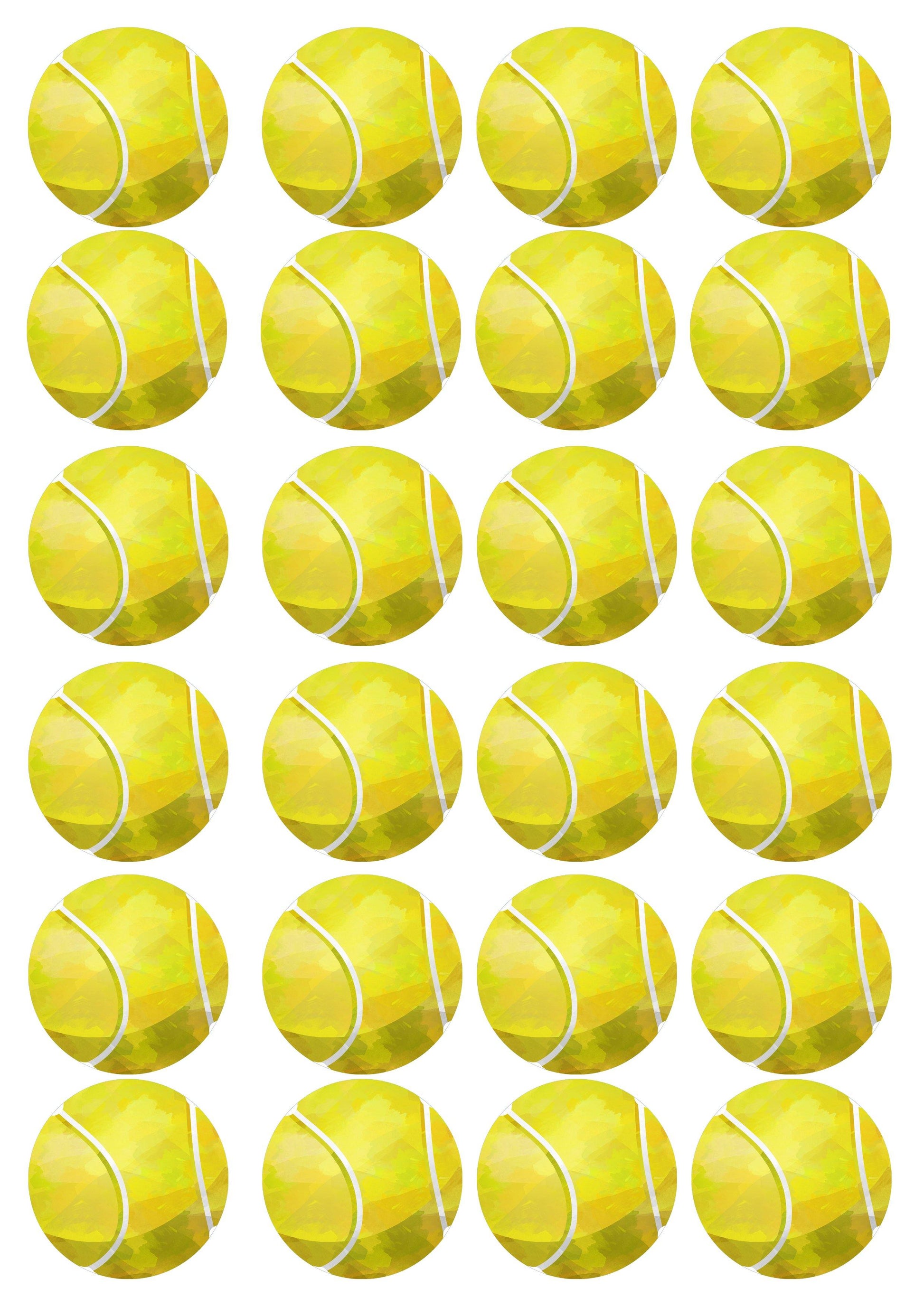 Muffinaufleger Tennis - 24 Stück zum Selbstausschneiden - Tolle-Tortenaufleger